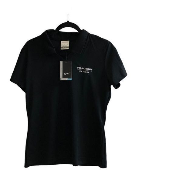 Nike Tops - Nike Dri-fit‎ Woman’s Logo Black Golf Shirt Size Medium